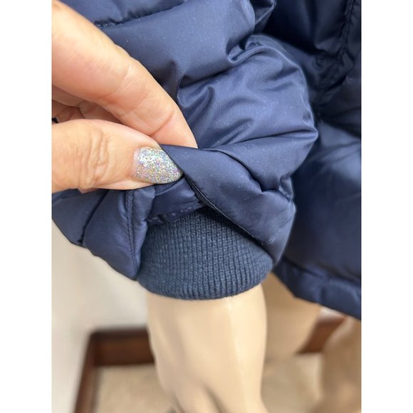 Tommy Hilfiger Men’s Puffer Jacket L Navy Blue Quilted Hooded Zip & Snaps Winter - Picture 11 of 16